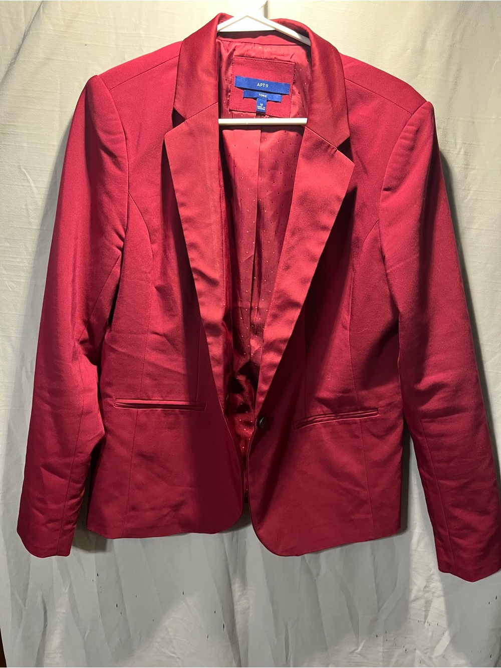 Apt. 9 Women's Bright Red Single-Button Blazer
